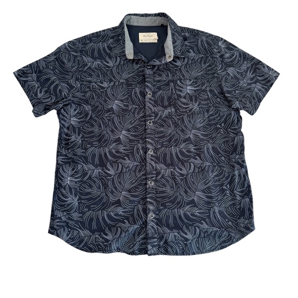 Old Ranch Brands Other - Old Ranch XL Navy Floral Ring Snap Organic Cotton Back Vents Men's Colm Shirt